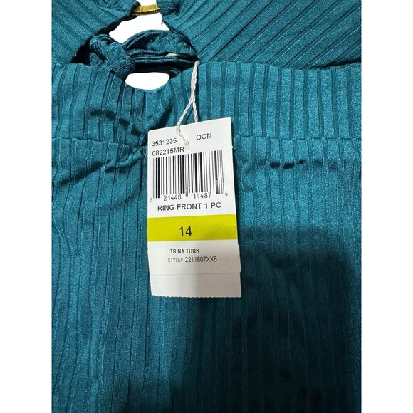 Trina Turk ribbed Olympic ring one piece in ocean size 14 - Picture 4 of 13